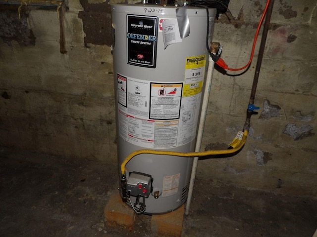 utilities featuring gas water heater