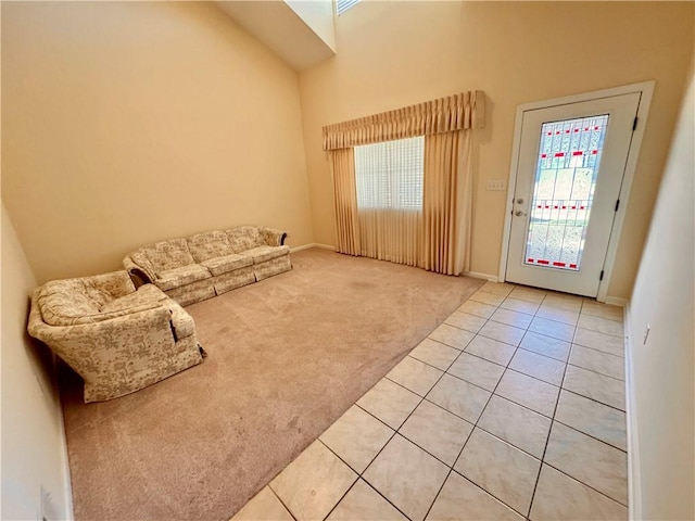 living room with carpet