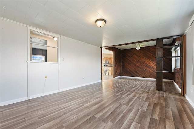 spare room with hardwood / wood-style floors