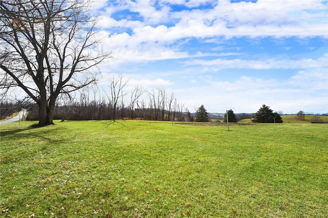 view of yard with a rural view