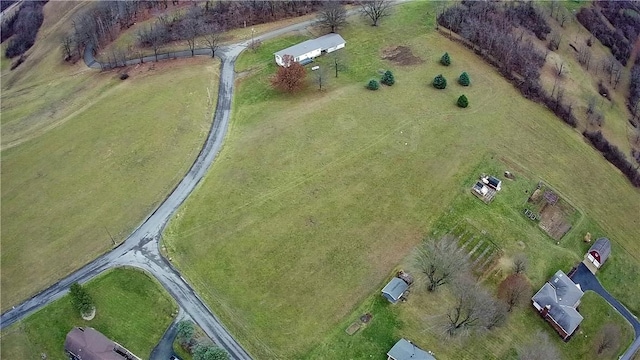 bird's eye view featuring a rural view