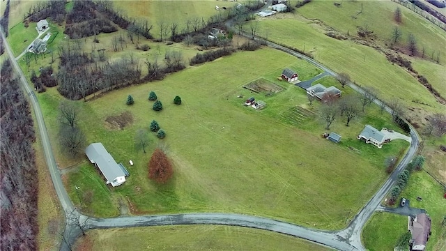 aerial view with a rural view