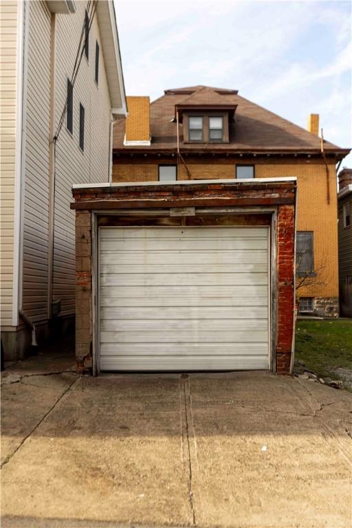 view of garage