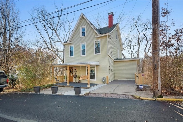 front facade with covered porch