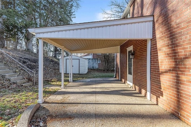 view of car parking with a carport