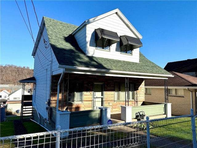 view of front of home with covered porch