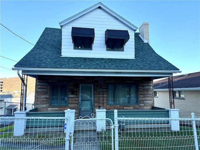 view of front of home with a porch