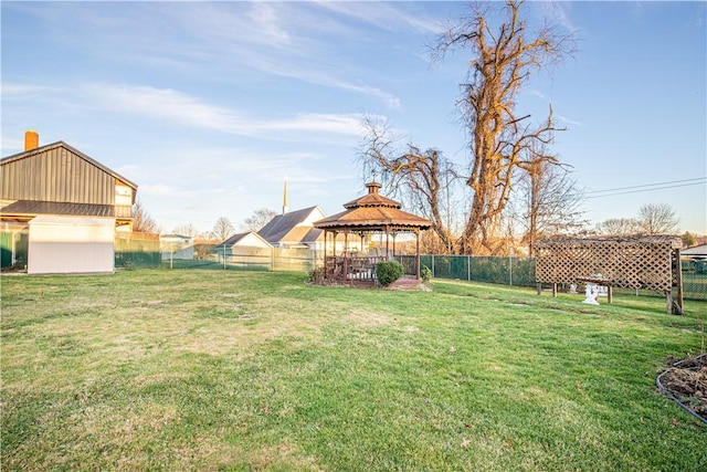 view of yard featuring a gazebo