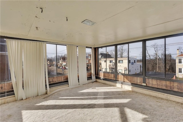 view of unfurnished sunroom