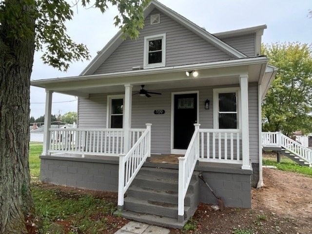 bungalow-style house with covered porch