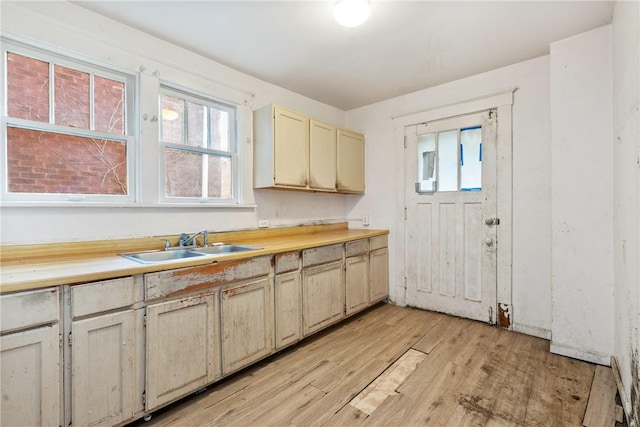 kitchen featuring sink and light hardwood / wood-style floors