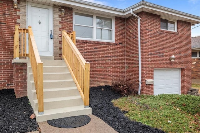 entrance to property with a garage