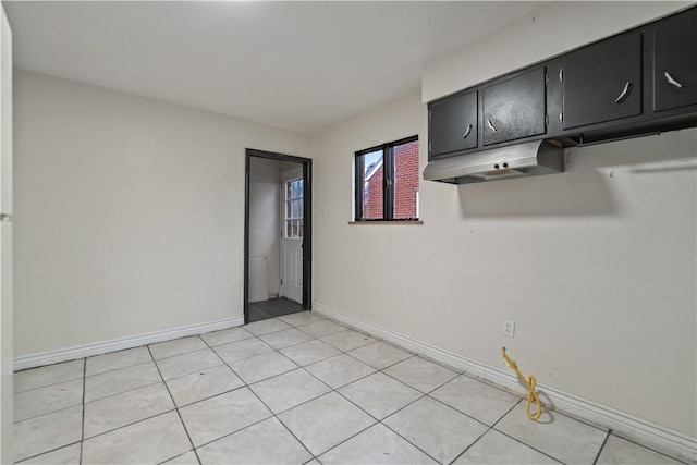 interior space featuring light tile patterned floors