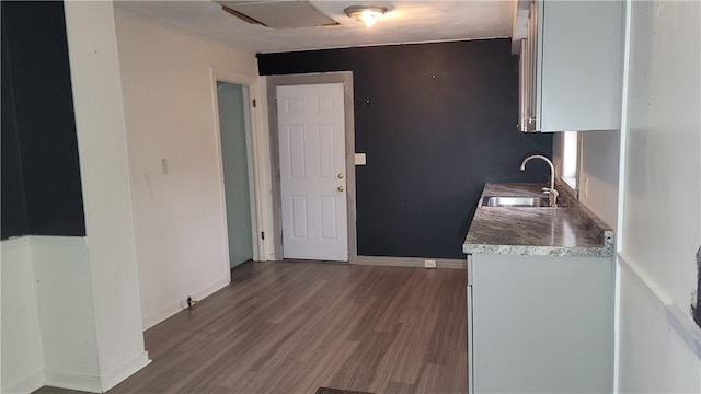 kitchen featuring dark hardwood / wood-style flooring and sink