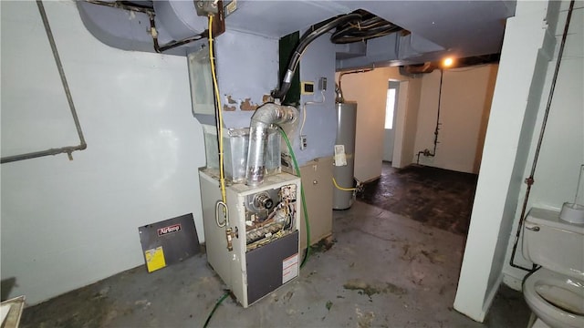 utilities featuring heating unit and water heater