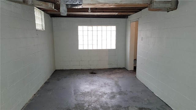 basement with plenty of natural light