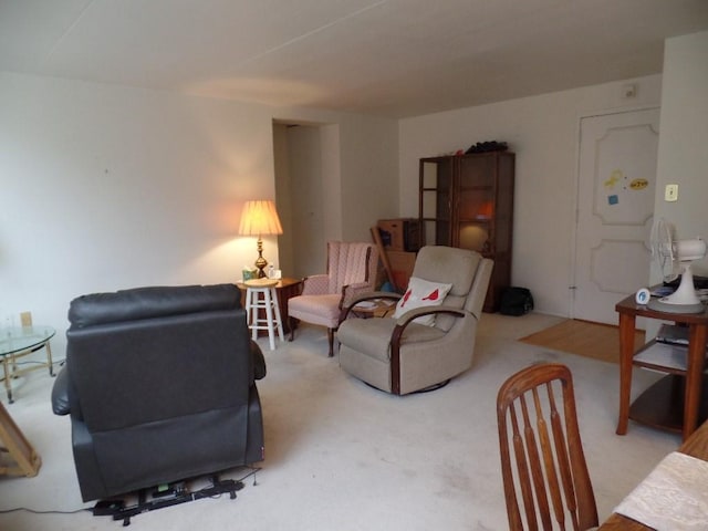 living room with carpet flooring