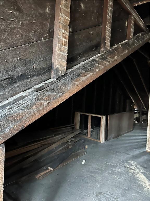 view of unfinished attic