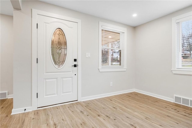 foyer featuring light hardwood / wood-style flooring