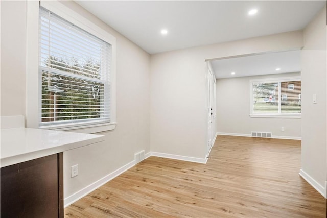 interior space featuring plenty of natural light and light wood-type flooring