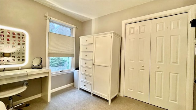 view of carpeted office space