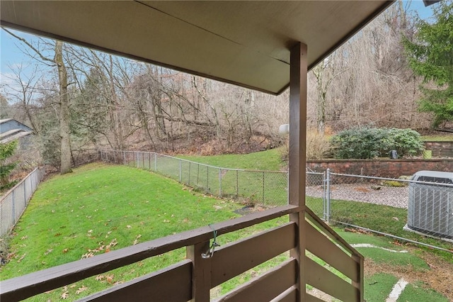 view of yard with central AC unit