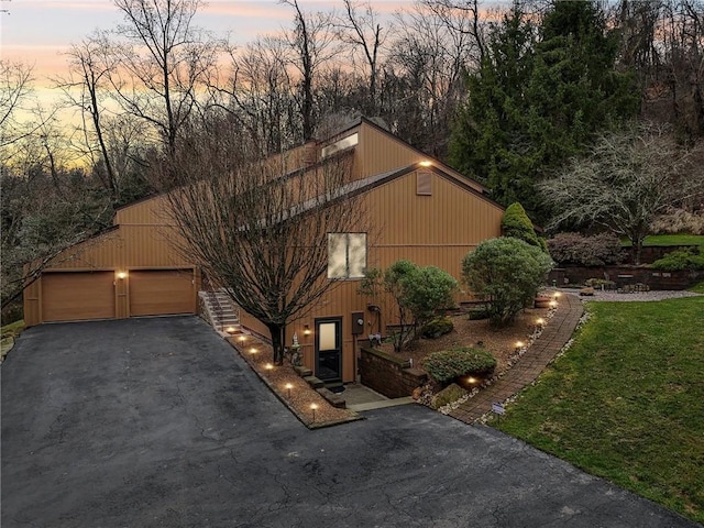 view of front of house with a garage