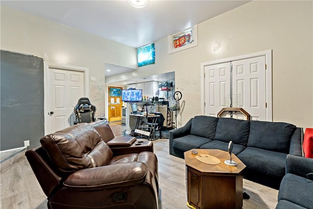 living room featuring light hardwood / wood-style flooring