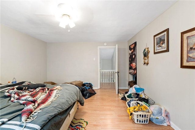 bedroom with light hardwood / wood-style flooring