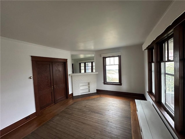 empty room featuring dark wood-type flooring