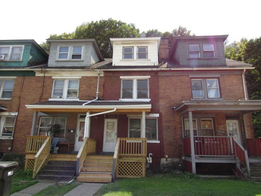 multi unit property with covered porch