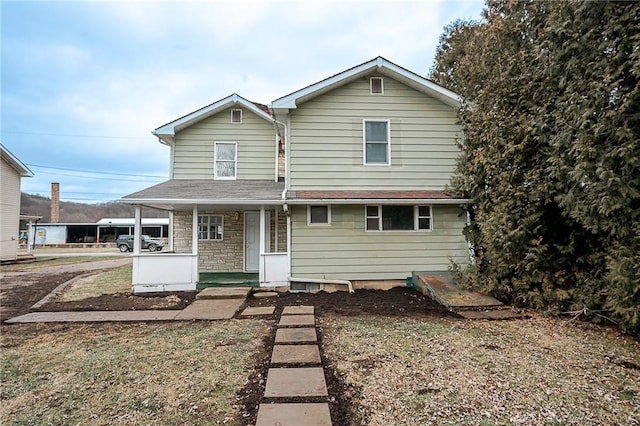 view of front facade featuring a porch