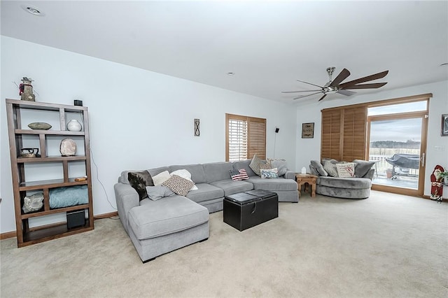 585 State Route 2007, Cowanshanock Twp, PA 16201 - living room featuring a ceiling fan and carpet flooring