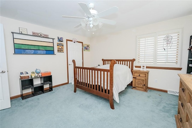 585 State Route 2007, Cowanshanock Twp, PA 16201 - carpeted bedroom featuring baseboards and a ceiling fan