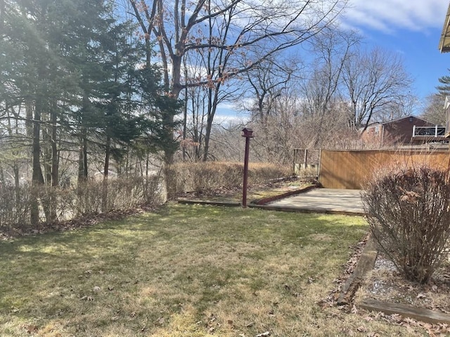 view of yard featuring fence