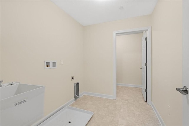 laundry room with sink, washer hookup, and hookup for an electric dryer