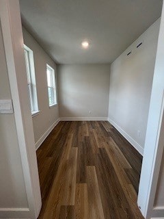 empty room featuring dark hardwood / wood-style floors