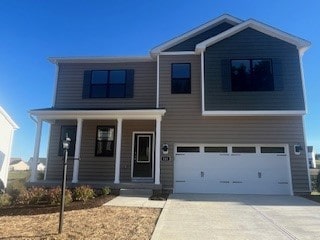 view of front of house with a garage