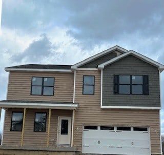 view of front of house with a garage