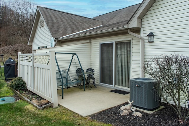 view of patio / terrace featuring central AC unit