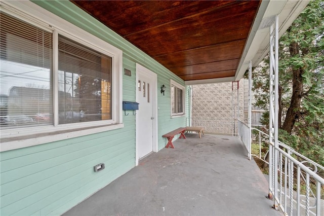 view of patio featuring covered porch