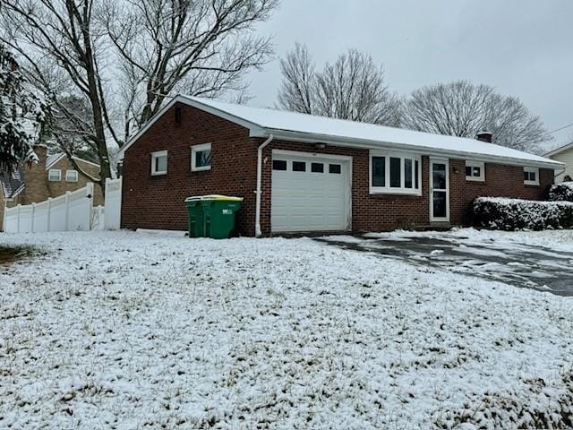 exterior space with a garage