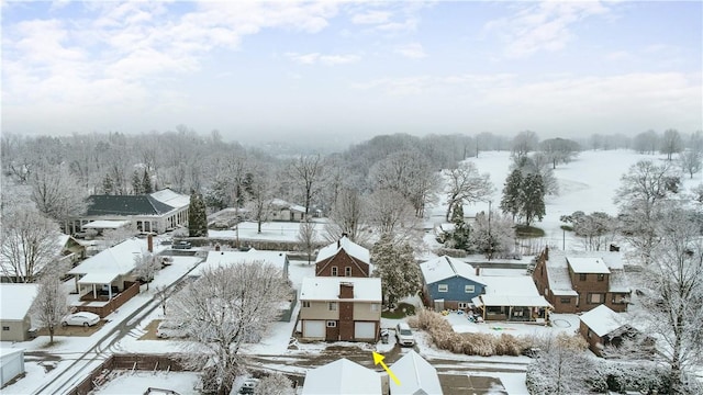 view of snowy aerial view