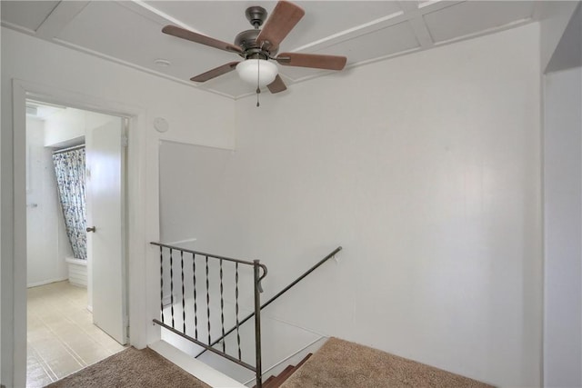 staircase with ceiling fan