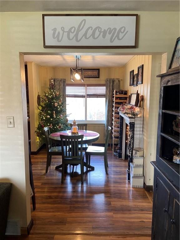 dining room featuring dark hardwood / wood-style flooring