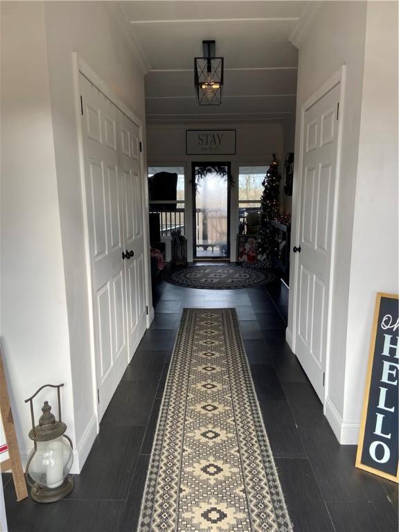 corridor with ornamental molding