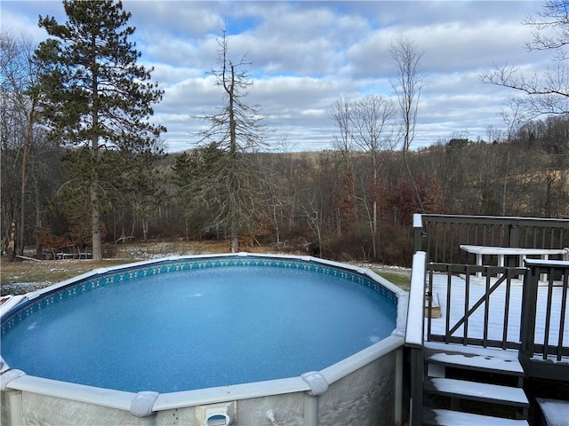 view of pool featuring a deck