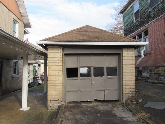 view of garage