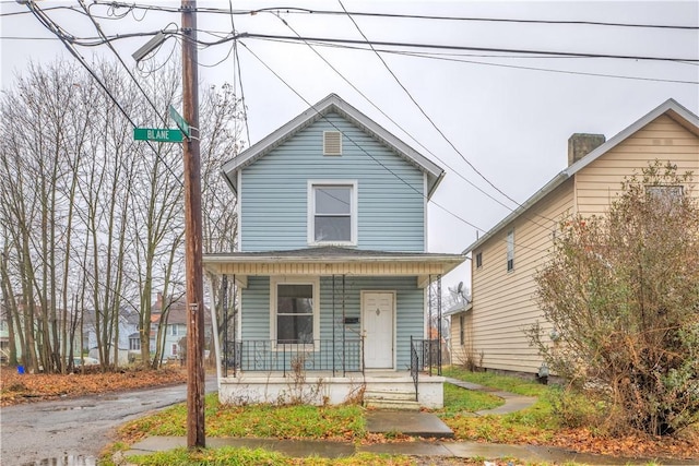 view of front of property with covered porch