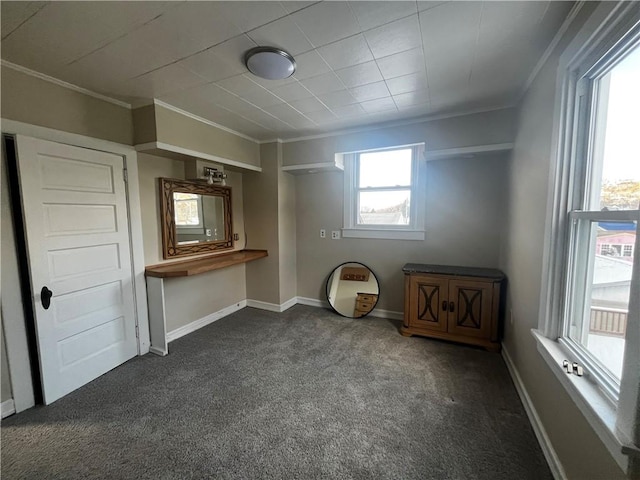 interior space with crown molding